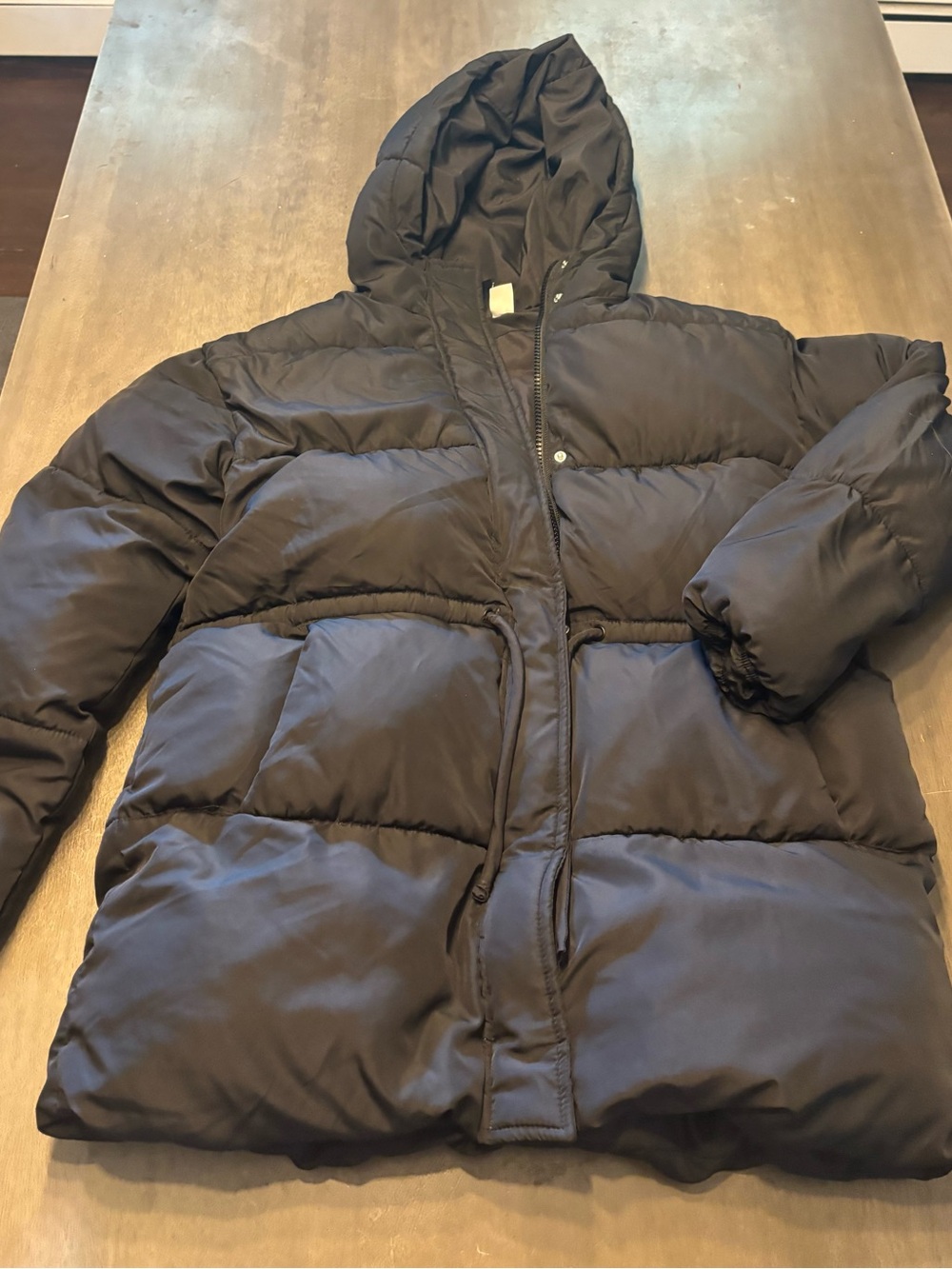 H&M Divided Black Quilted Jacket with Hood